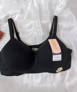 Soft Cotton Stretch Jersey Padded Bra for Everyday Wear | Compression Wire-free Ladies High Support Bra | Full Cup Coverage with Adjustable Straps