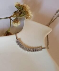 Radiant Elegance Women's Sterling Silver Stone Bracelet | Graceful Stone Non-Fading Wedding Chain Bangle Cuff Jewellery Gifts