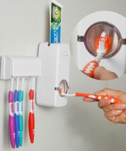 Toothpaste Dispenser & Brush Holder - Toothpaste Dispenser and tooth brush holder Toothpaste Dispenser automatic For Homes And Bathrooms Automatic Toothpaste Dispenser & Toothbrush Holder
